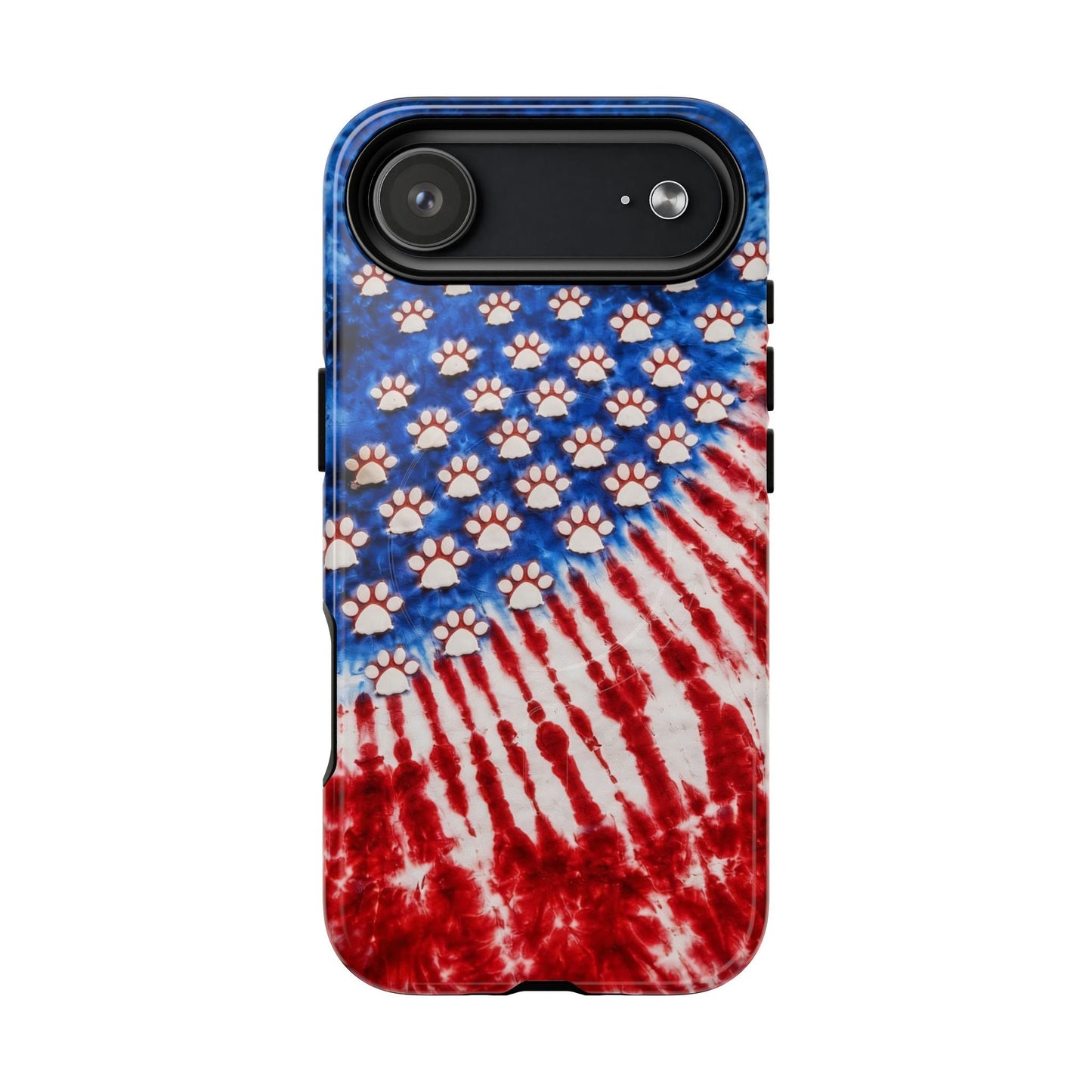 PAW PRINT RED WHITE & BLUE MAGNETIC PHONE CASE - TLHG1704262