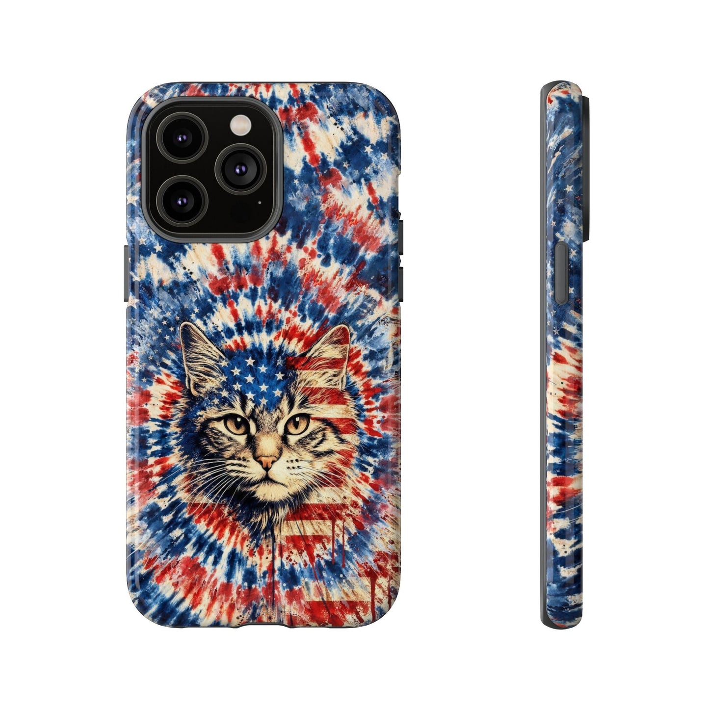 CAT RED WHITE & BLUE VINTAGE PHONE CASE  - TLHG2004262