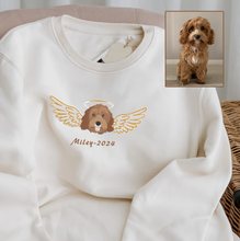 Load image into Gallery viewer, Personalized Embroidered Pet Dog Cat Loss Memorial Hoodie Sweatshirt T-Shirt
