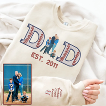 Load image into Gallery viewer, Father&#39;s Day Personalized Embroidered Baseball Hoodie Sweatshirt T-Shirt
