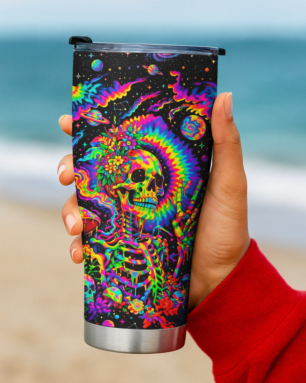 HIPPIE SKULL PSYCHEDELIC TUMBLER  - TLNO2904263
