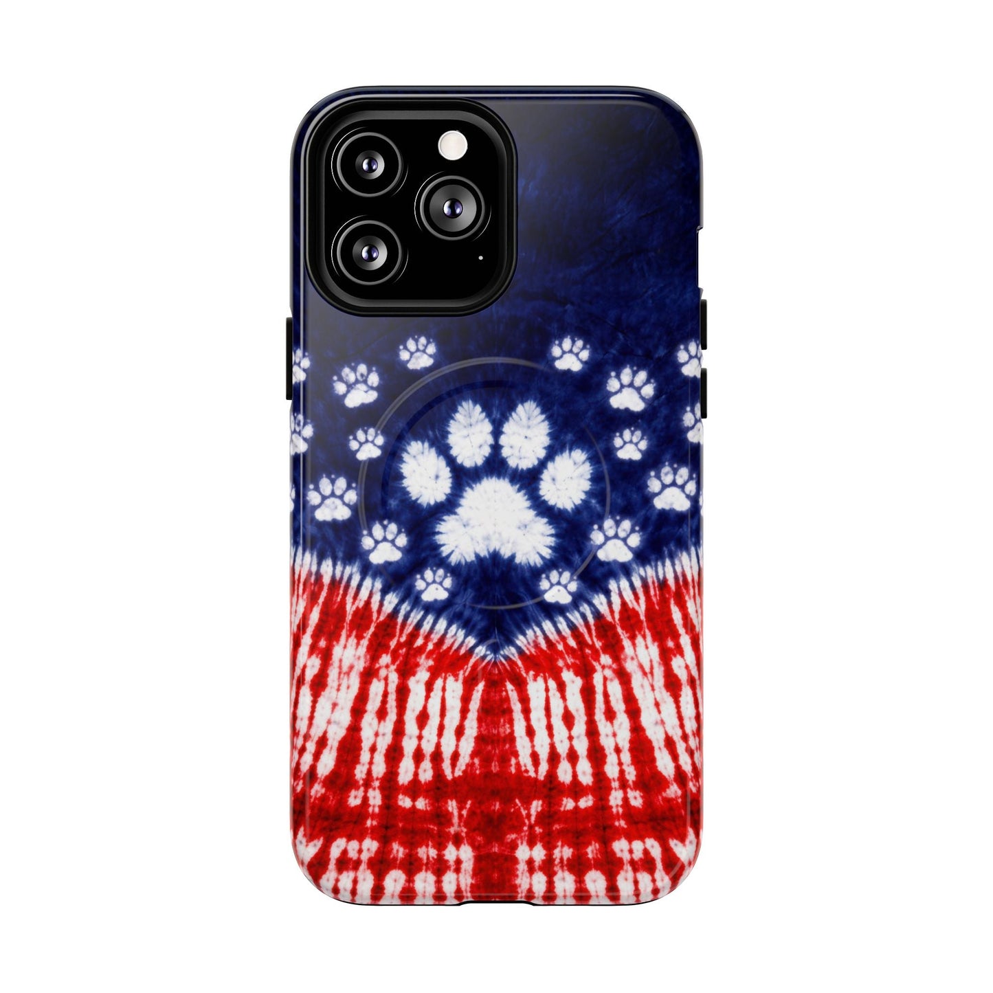 PAW PRINT RED WHITE & BLUE MAGNETIC PHONE CASE - TLTW1604262