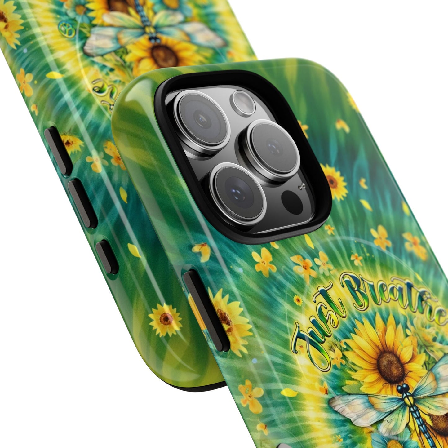 JUST BREATHE DRAGONFLY FLORAL MAGNETIC PHONE CASE  - TLHG1304263