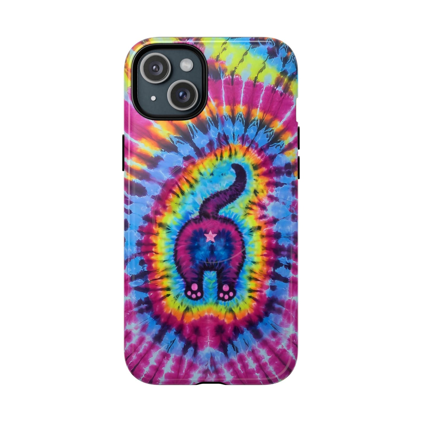 CAT COLORFUL SWIRL PATTERN MAGNETIC PHONE CASE - TLTW1404263