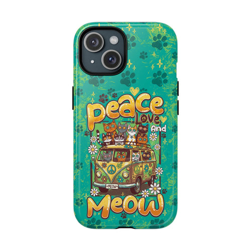 PEACE LOVE AND MEOW CATS MAGNETIC PHONE CASE - TY0707263