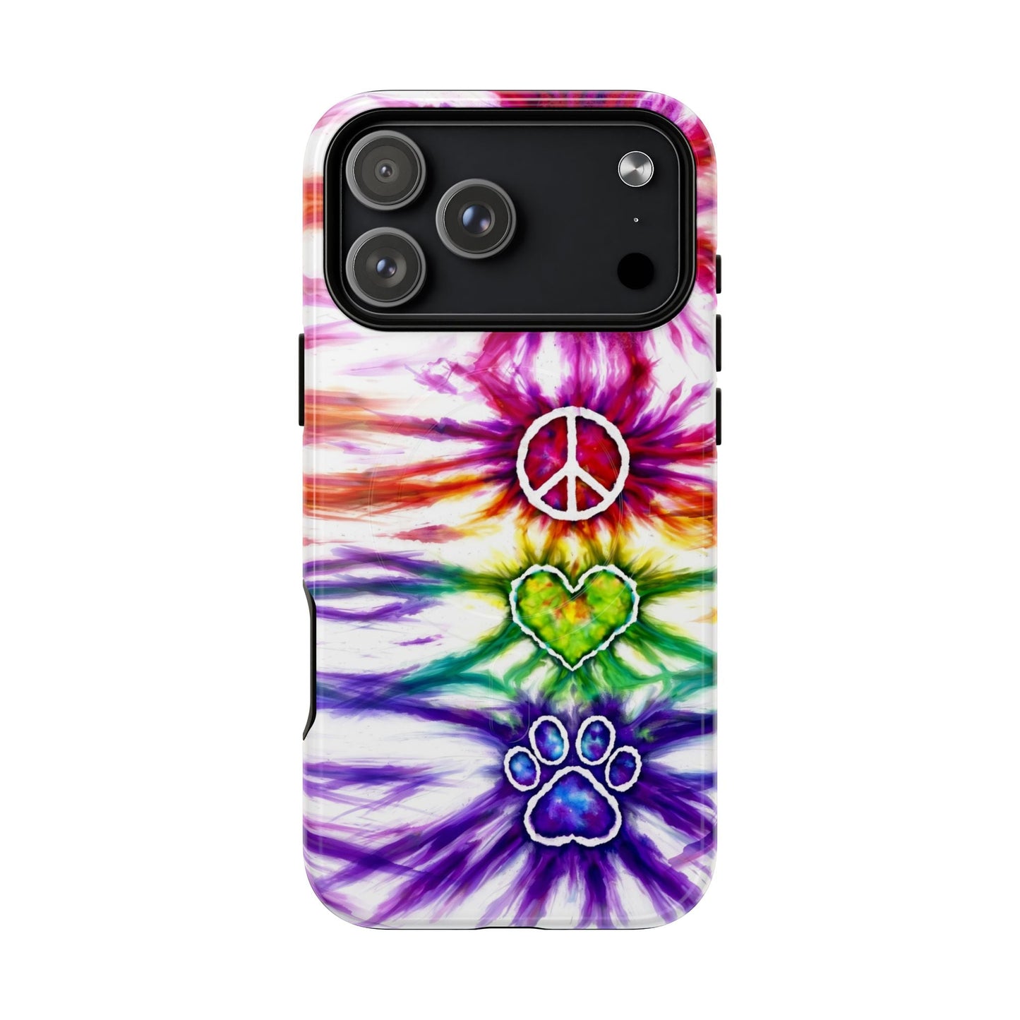 PEACE LOVE PAW PRINT MAGNETIC PHONE CASE - TLHG1304266