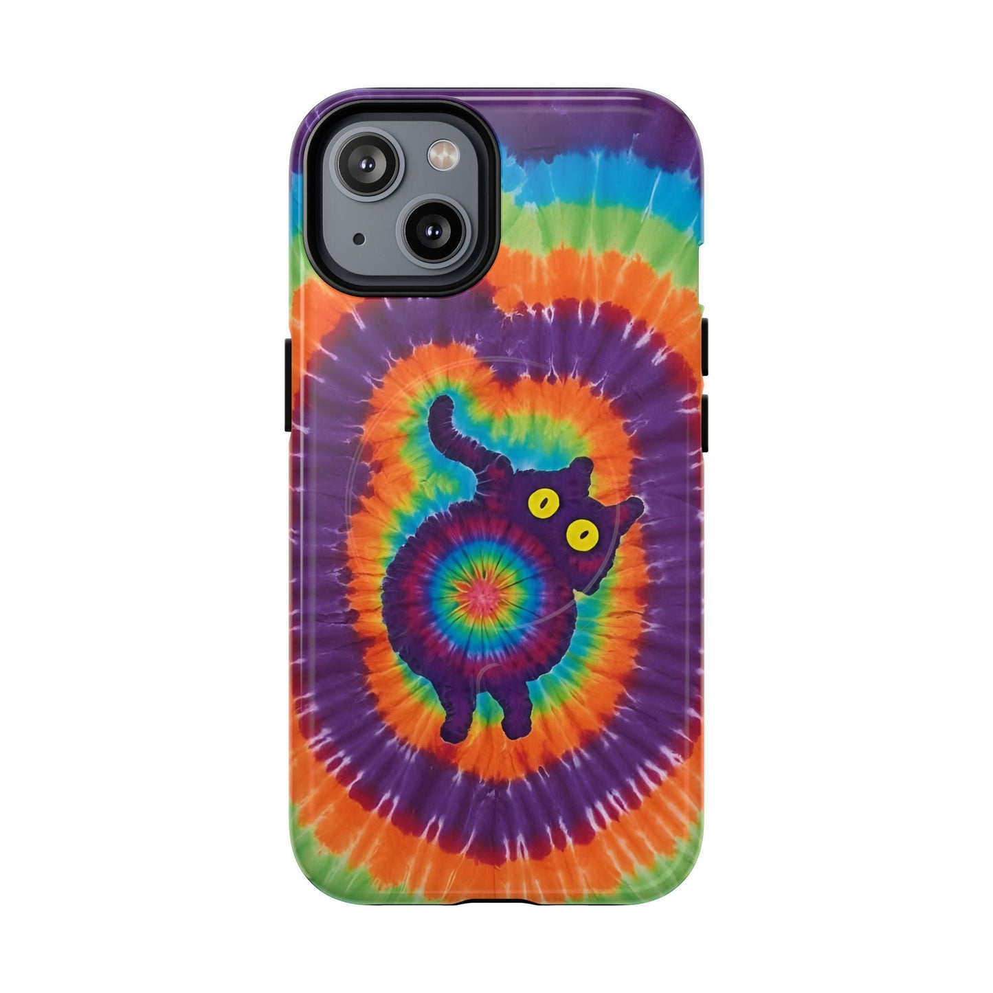 FUNNY CAT SWIRL MAGNETIC PHONE CASE - TLNO1604261