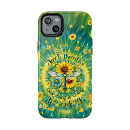 JUST BREATHE DRAGONFLY FLORAL MAGNETIC PHONE CASE  - TLHG1304263