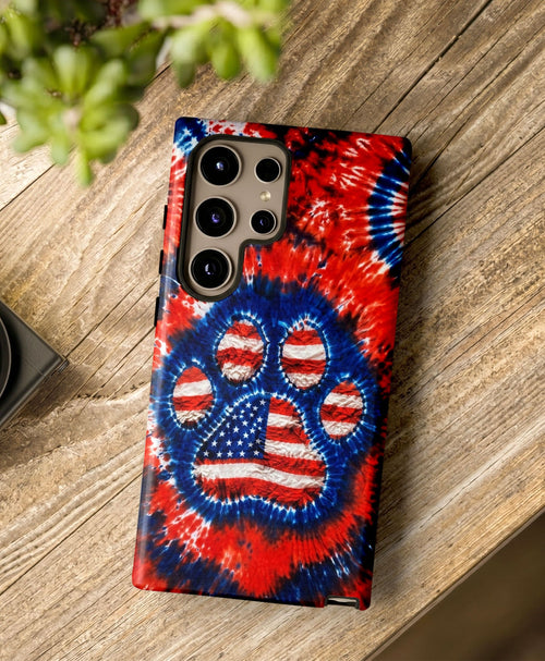 PAW PRINT RED WHITE & BLUE PHONE CASE  - TLHN0405264