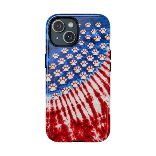 PAW PRINT RED WHITE & BLUE MAGNETIC PHONE CASE - TLHG1704262