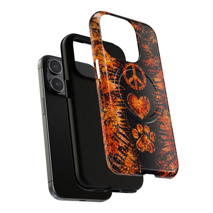 PEACE LOVE PAW PRINT VINTAGE MAGNETIC  PHONE CASE  - TLHN2204264