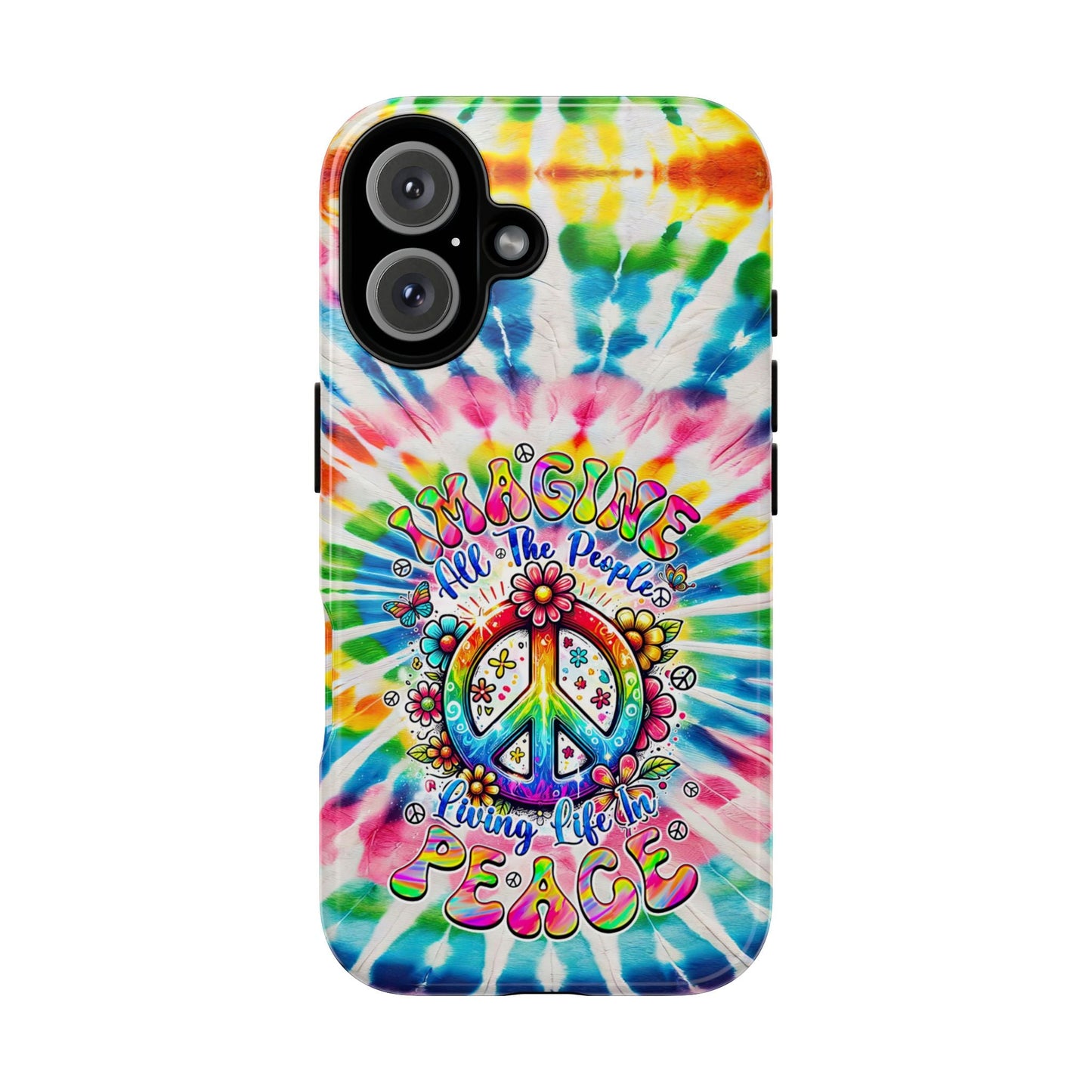 IMAGINE ALL THE PEOPLE LIVING LIFE IN PEACE TIE DYE PHONE CASE - TYQY1504253