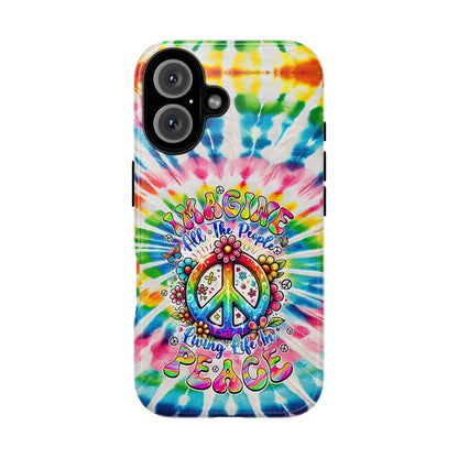 IMAGINE ALL THE PEOPLE LIVING LIFE IN PEACE TIE DYE PHONE CASE - TYQY1504253
