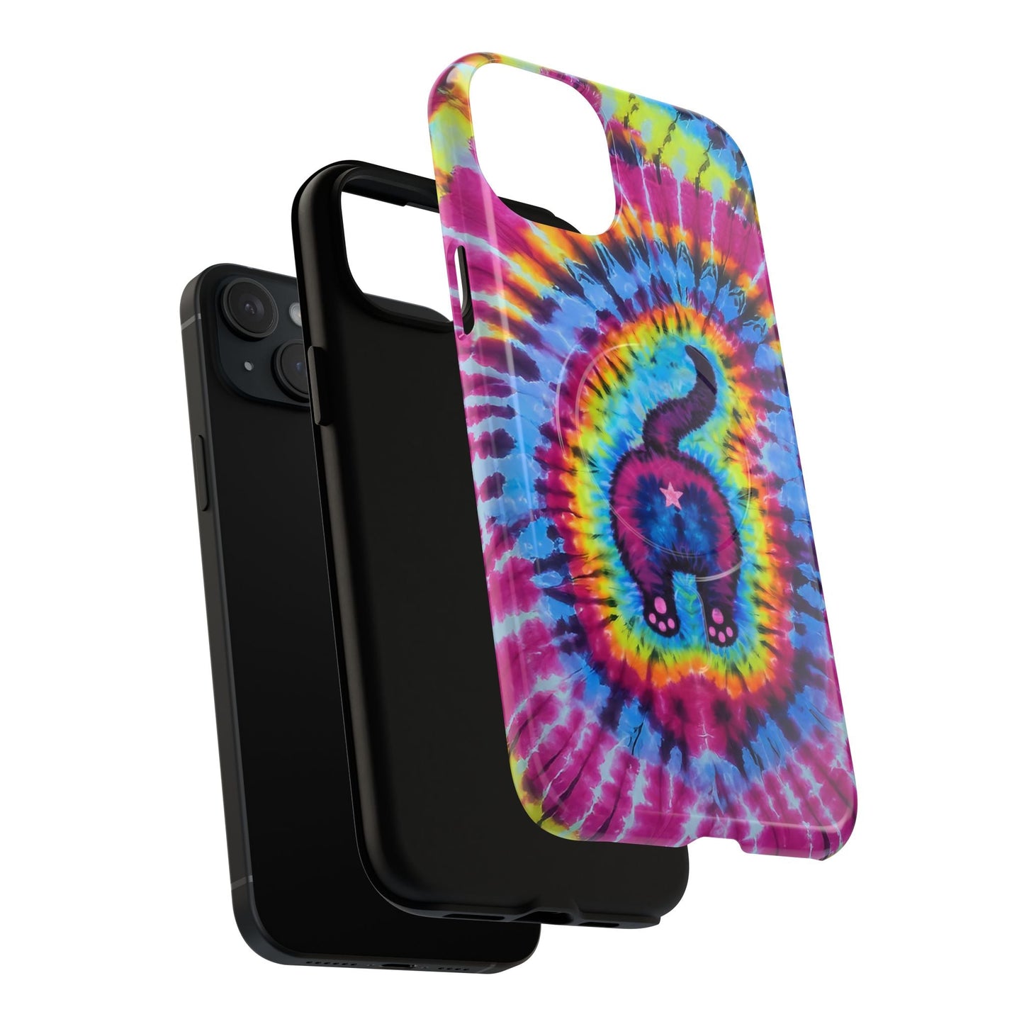 CAT COLORFUL SWIRL PATTERN MAGNETIC PHONE CASE - TLTW1404263