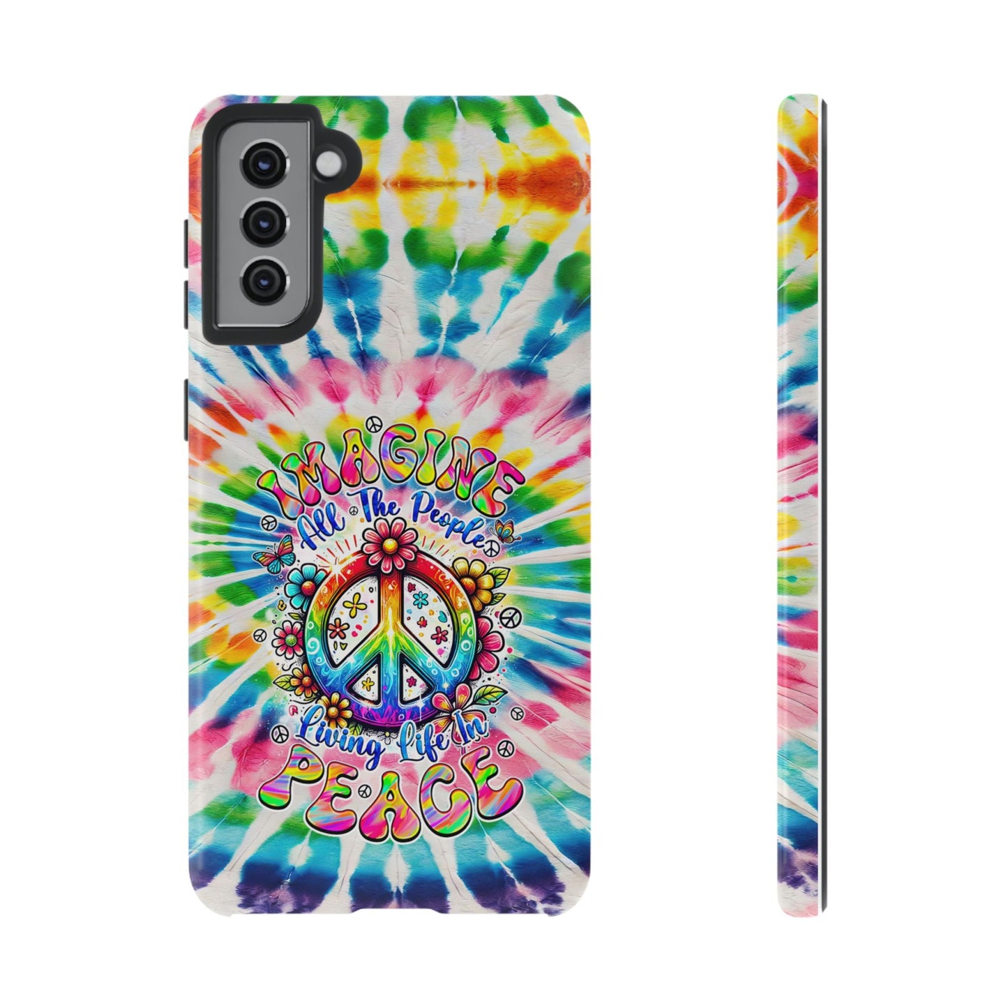 IMAGINE ALL THE PEOPLE LIVING LIFE IN PEACE TIE DYE PHONE CASE - TYQY1504253