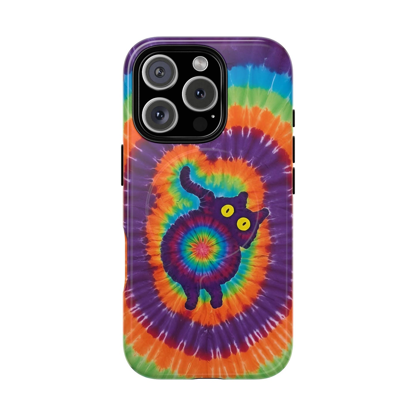 FUNNY CAT SWIRL MAGNETIC PHONE CASE - TLNO1604261