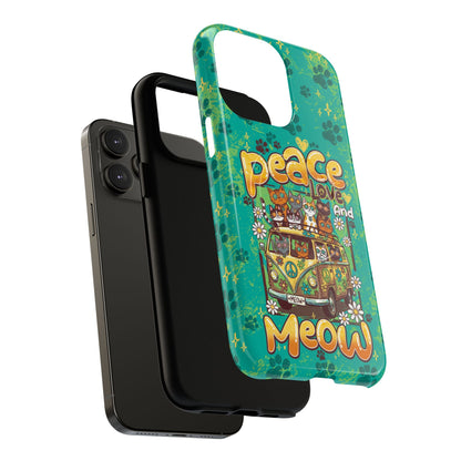 PEACE LOVE AND MEOW CATS MAGNETIC PHONE CASE - TY0707263