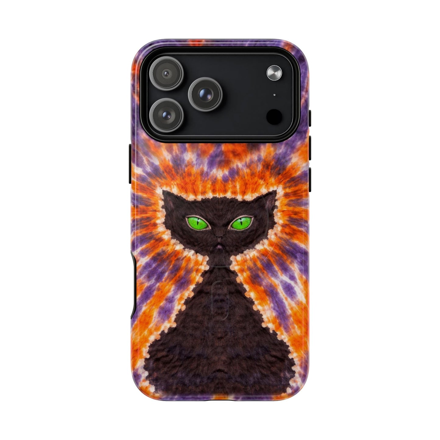 BLACK CAT PURPLE & ORANGE MAGNETIC  PHONE CASE  - TLHN2404264