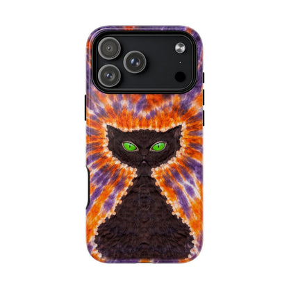 BLACK CAT PURPLE & ORANGE MAGNETIC  PHONE CASE  - TLHN2404264