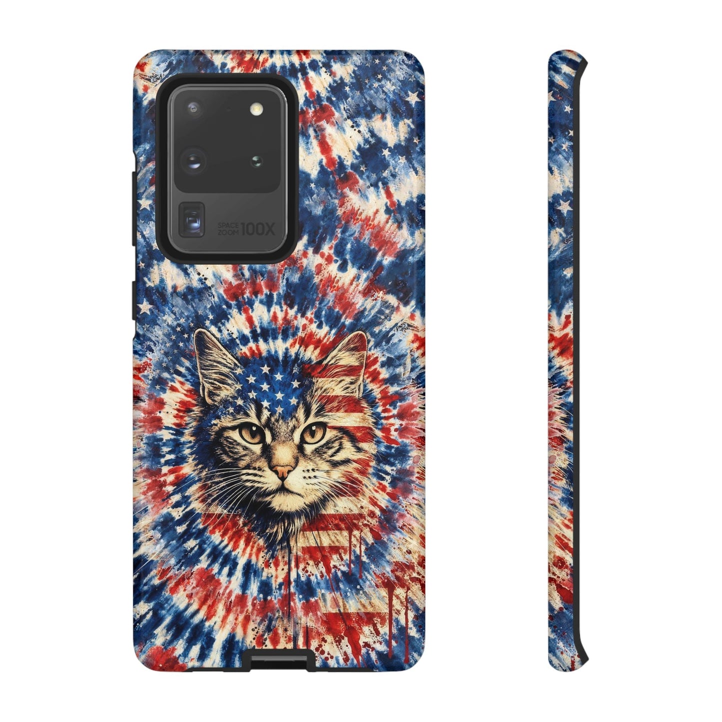 CAT RED WHITE & BLUE VINTAGE PHONE CASE  - TLHG2004262