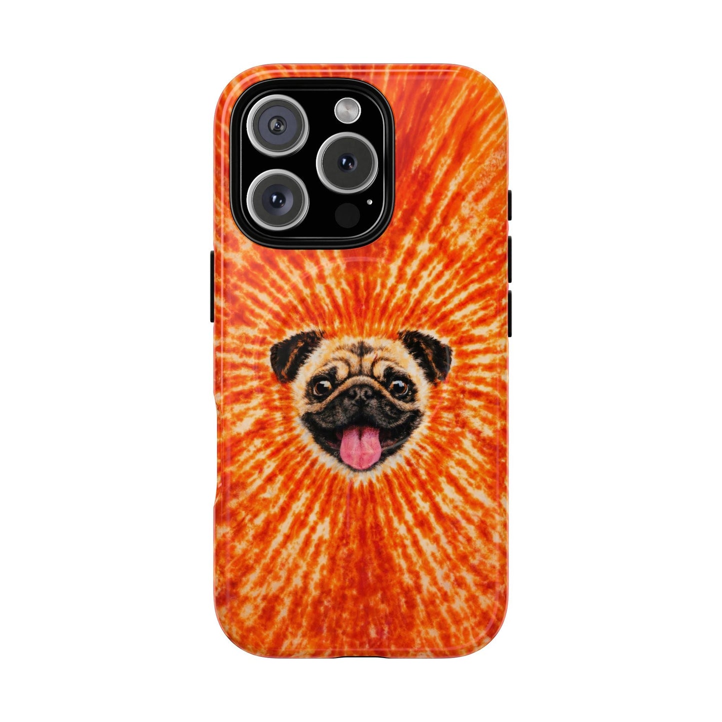 PUG DOG ORANGE MAGNETIC PHONE CASE - TLNT1604261