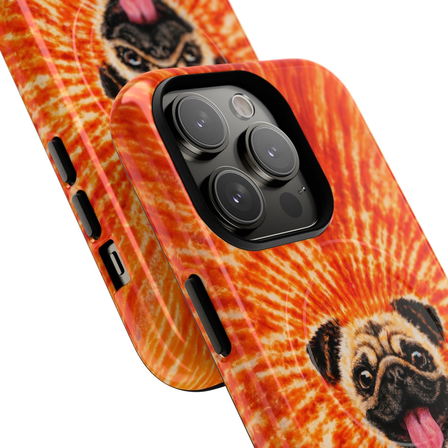 PUG DOG ORANGE MAGNETIC PHONE CASE - TLNT1604261