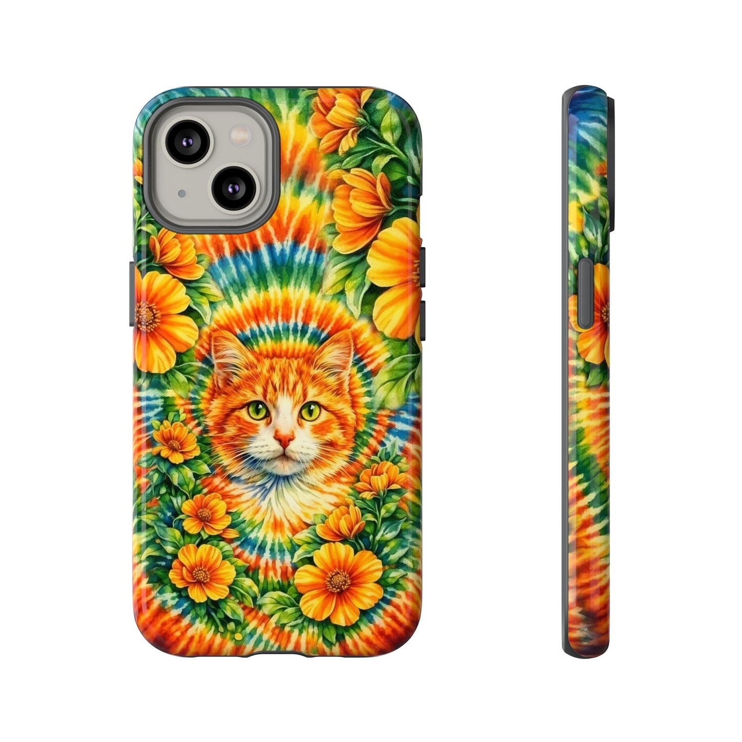 FLORAL CAT SWIRL PHONE CASE - TLHG2204264