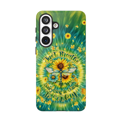 JUST BREATHE DRAGONFLY FLORAL SWIRL PHONE CASE  - TLHG1304263