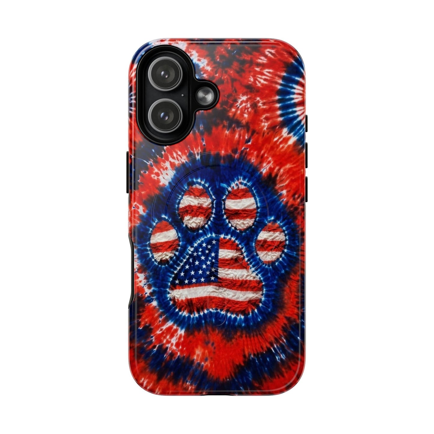 PAW PRINT RED WHITE & BLUE MAGNETIC PHONE CASE  - TLHN0405264