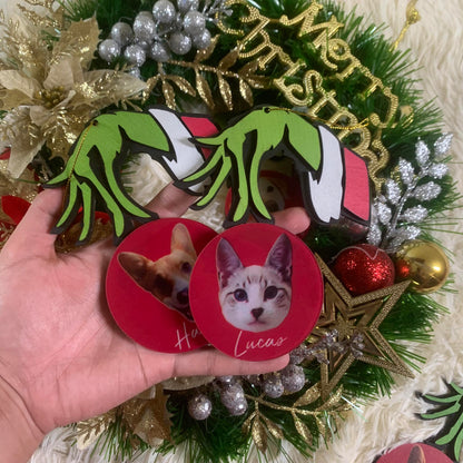 Personalized G-r-i-n-c-h Pet Ornament From Your Pet Photo