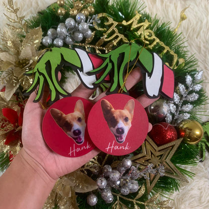 Personalized G-r-i-n-c-h Pet Ornament From Your Pet Photo