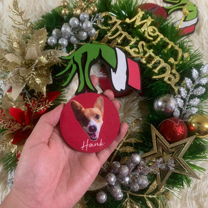 Personalized G-r-i-n-c-h Pet Ornament From Your Pet Photo