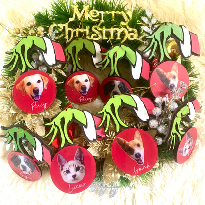Personalized G-r-i-n-c-h Pet Ornament From Your Pet Photo