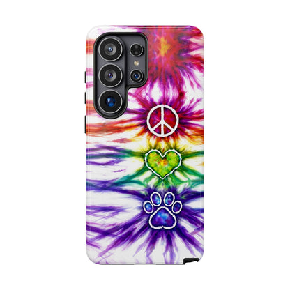 PEACE LOVE PAW PRINT SWIRL PHONE CASE - TLHG1304266