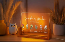 Load image into Gallery viewer, Grandmas Garden Custom Acrylic LED Night Light, Gift For Grandma, Mother&#39;s Day Gift
