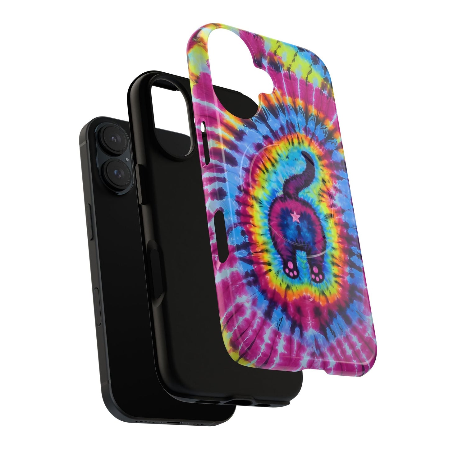 CAT COLORFUL SWIRL PATTERN MAGNETIC PHONE CASE - TLTW1404263