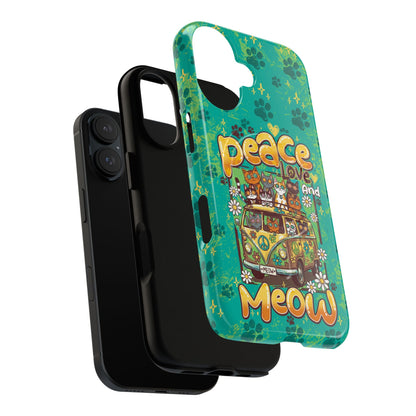 PEACE LOVE AND MEOW CATS MAGNETIC PHONE CASE - TY0707263