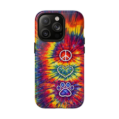 PEACE LOVE PAW PRINT COLORFUL MAGNETIC PHONE CASE - TLNT1604262