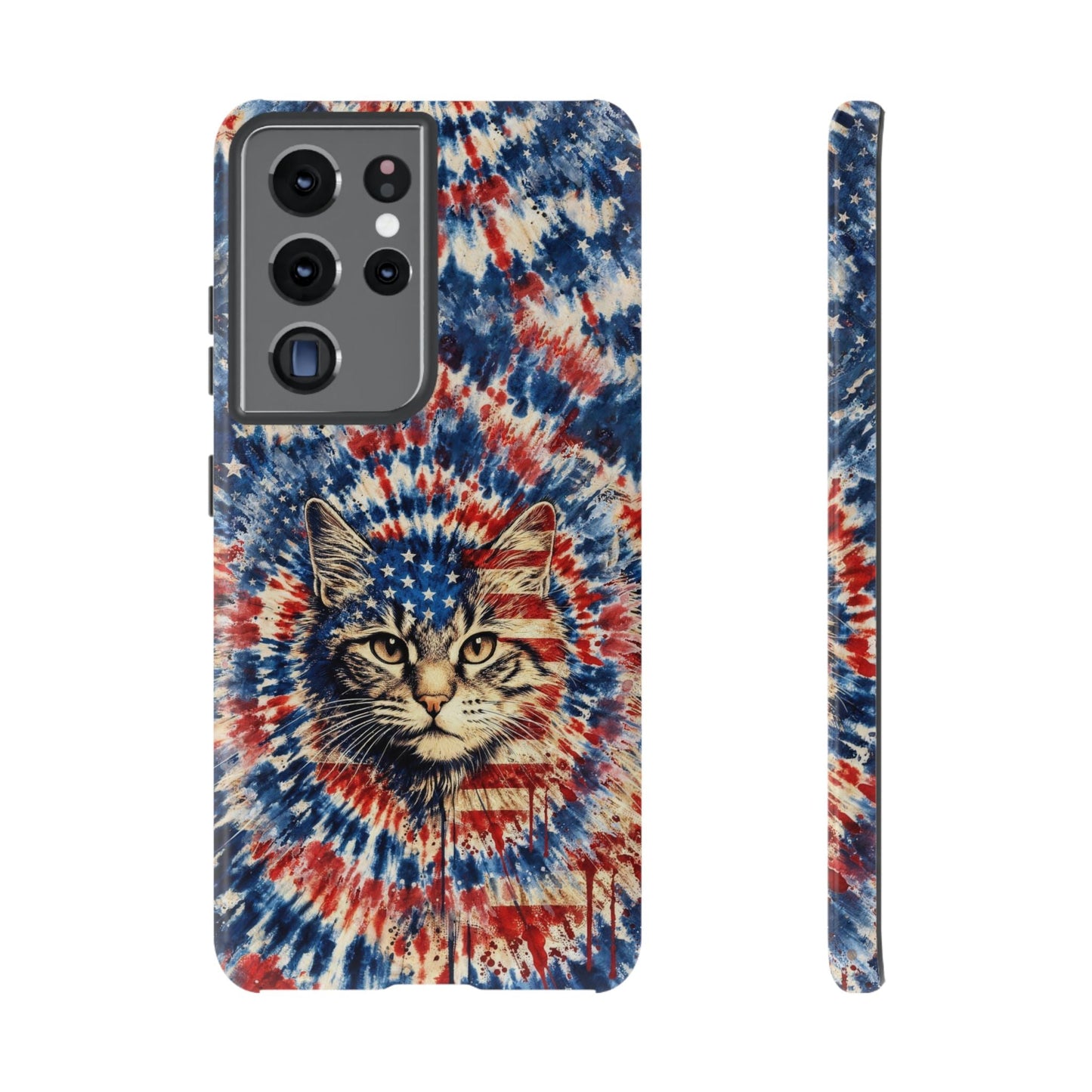 CAT RED WHITE & BLUE VINTAGE PHONE CASE  - TLHG2004262