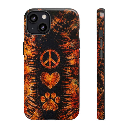 PEACE LOVE PAW PRINT VINTAGE  PHONE CASE  - TLHN2204264