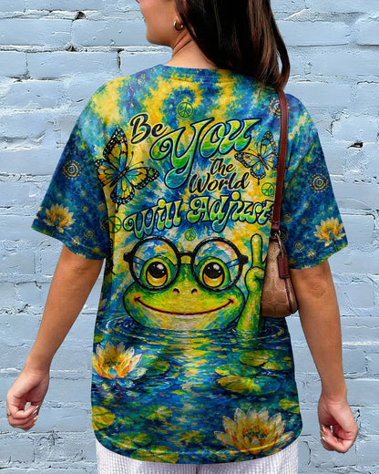 BE YOU THE WORLD WILL ADJUST FROG ALL OVER PRINT - TLTW0705263