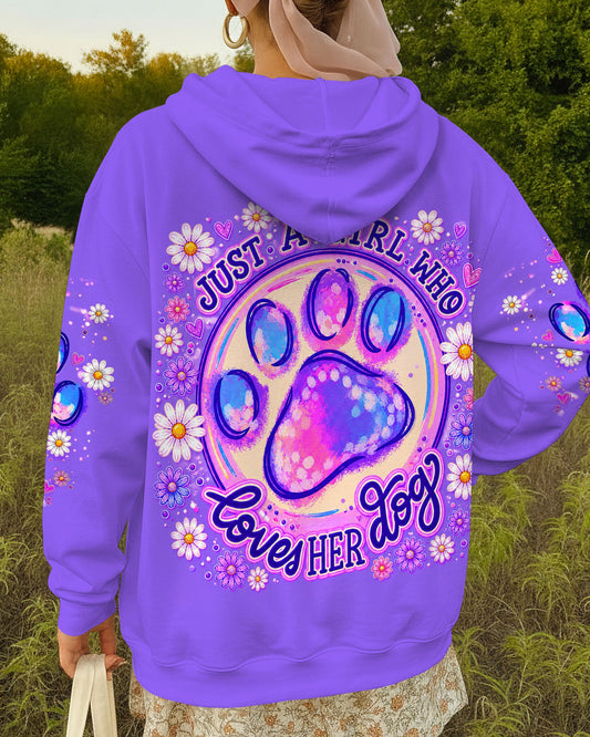 JUST A GIRL WHO LOVES HER DOG PAW ALL OVER PRINT  - TLNT0405264