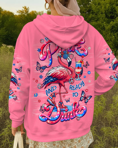 PRETTY IN PINK FLAMINGO STARS AND STRIPES ALL OVER PRINT - TLNT0104262