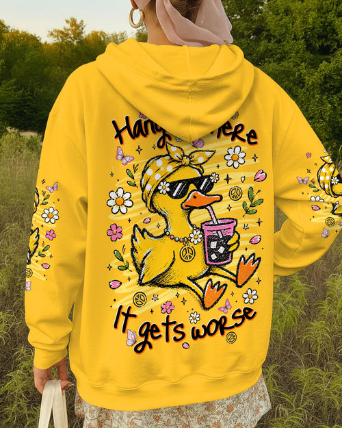 HANG IN THERE DUCK ALL OVER PRINT - TLNT0106263