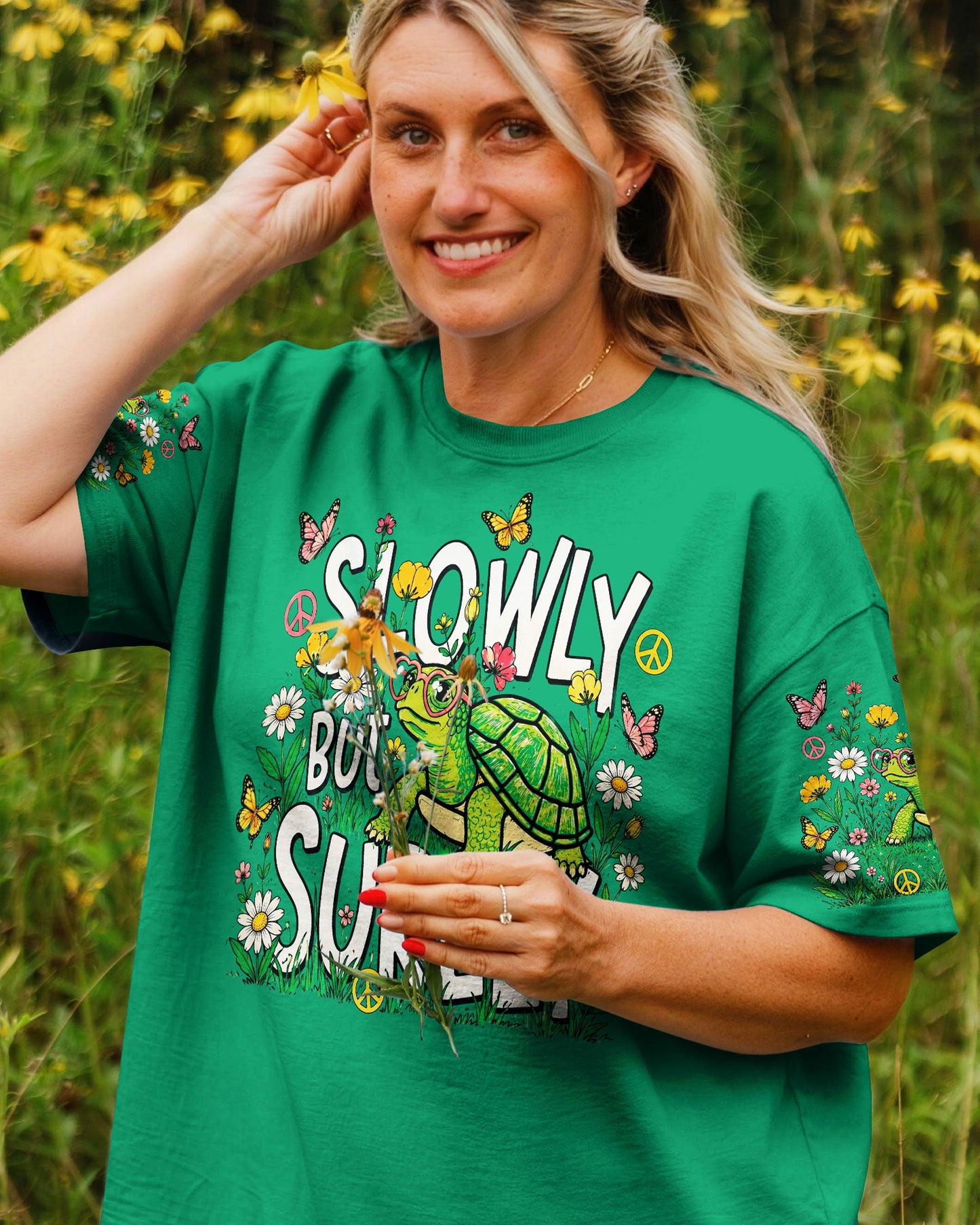 SLOWLY BUT SURELY TURTLE ALL OVER PRINT - TLNT2705263