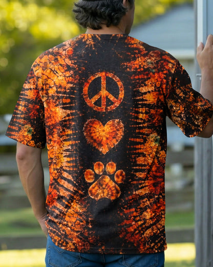 PEACE LOVE PAW PRINT VINTAGE SWIRL ALL OVER PRINT - TLHN0304261