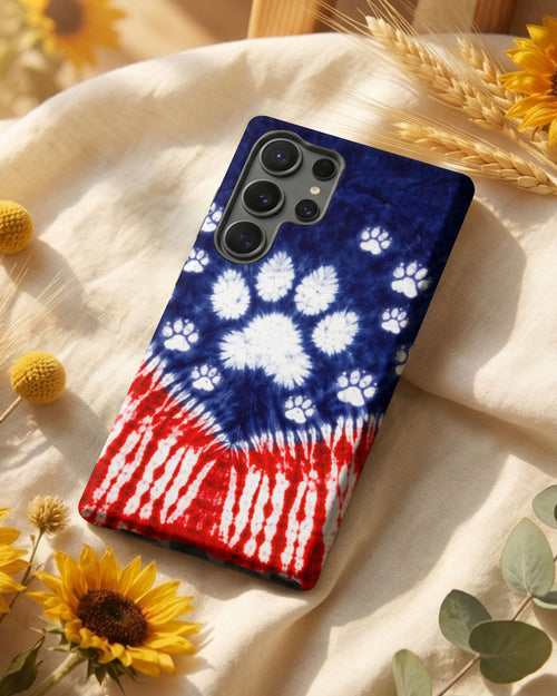 PAW PRINT RED WHITE & BLUE PHONE CASE - TLTW1604262