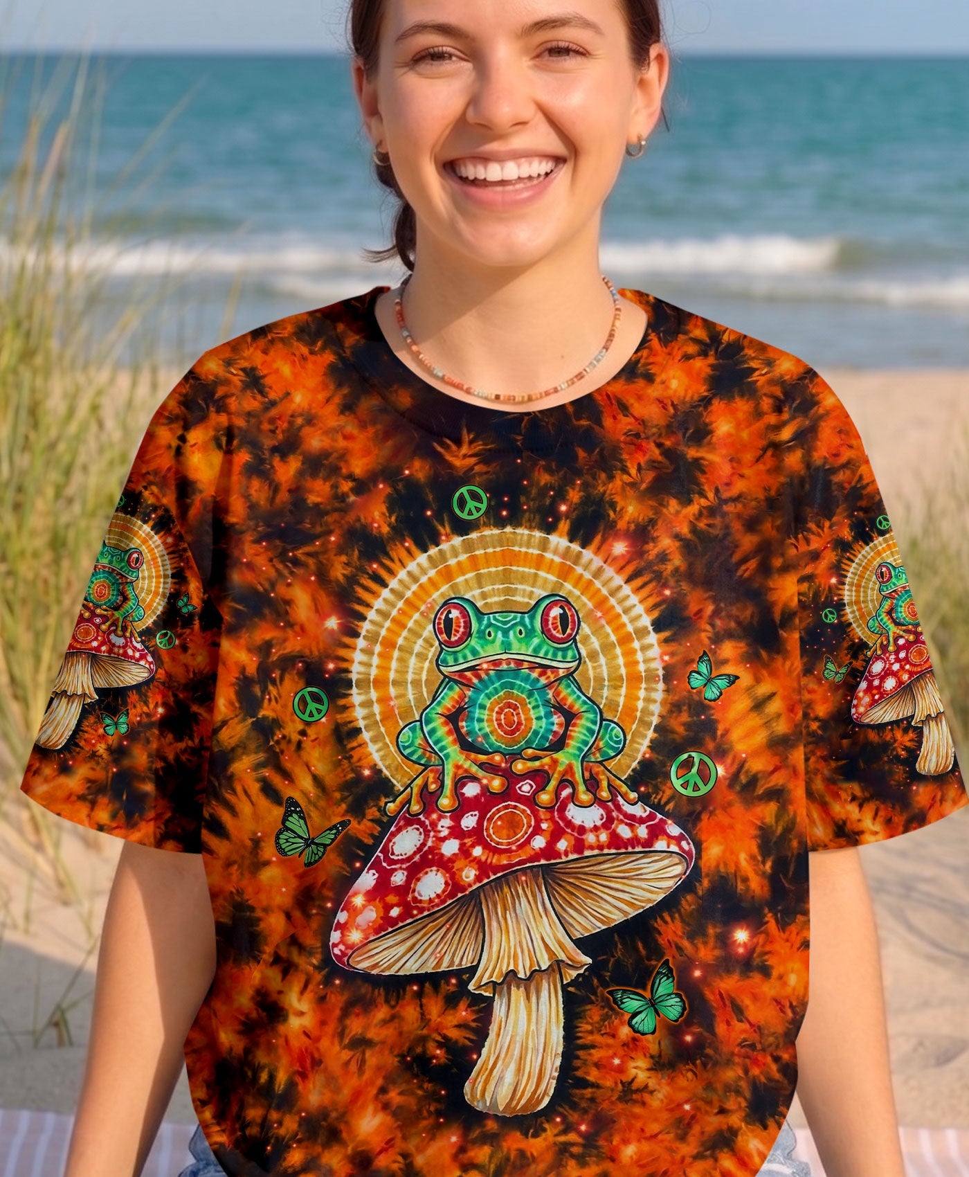 JUST BREATHE FROG SWIRL ALL OVER PRINT  - TLHN2404261