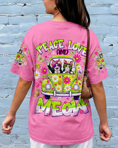 PEACE LOVE AND MEOW CAT HIPPIE CAR ALL OVER PRINT - TLNT0807263