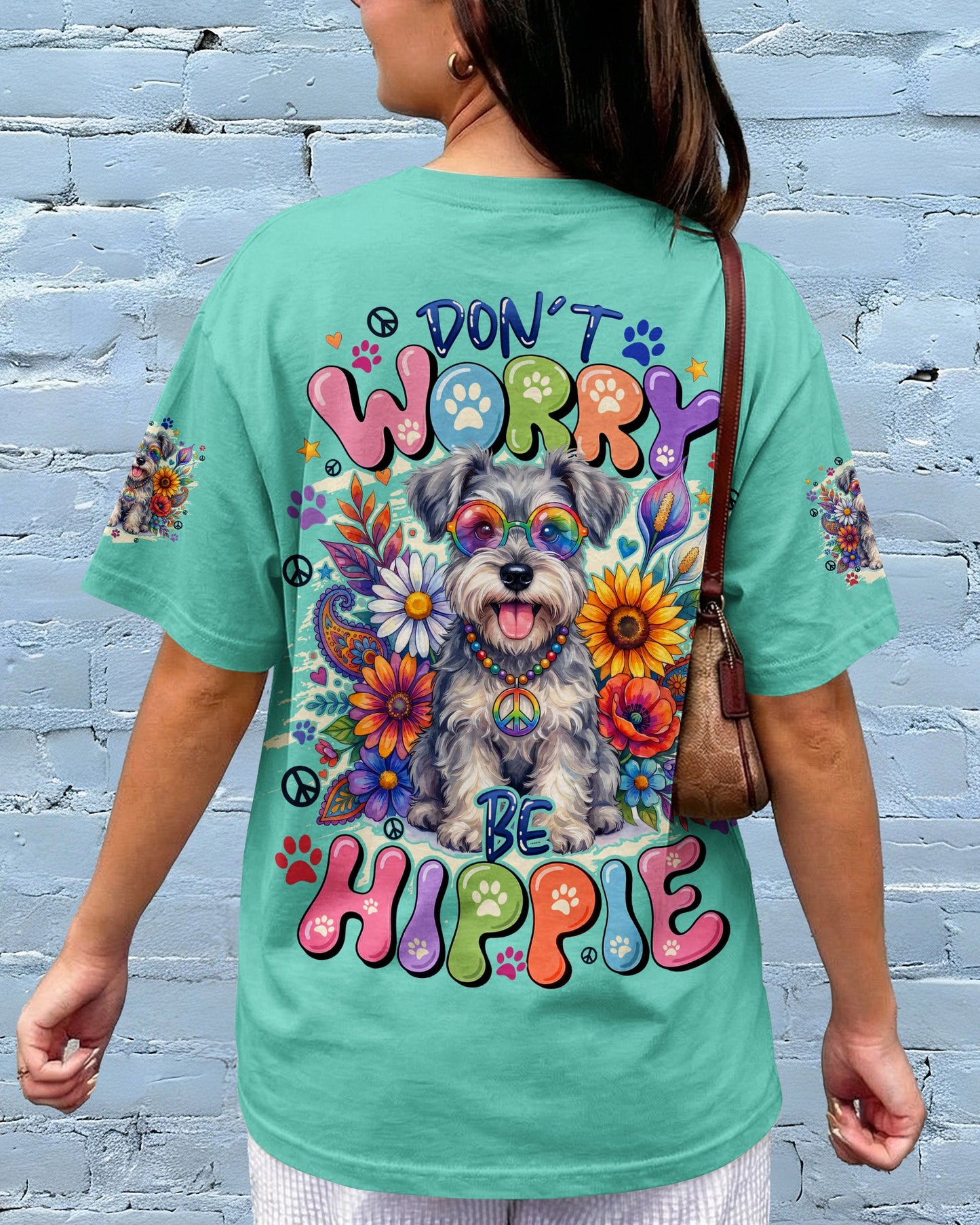 DON'T WORRY BE HIPPIE SCHNAUZER DOG ALL OVER PRINT - TYQY0605261